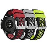 TUSITA [3-Pack] Snabbsläpp 22mm Armband Kompatibel med Garmin Vivoactive 4,Venu 2,Huawei Watch GT GT2 GT2e GT3 GT Runner,Galaxy Watch, TicWatch Pro GTX E2 S2,Amazfit GTR 2 2e 3 Pro