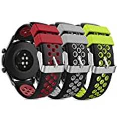 TUSITA [3-Pack] Snabbsläpp 22mm Armband Kompatibel med Garmin Vivoactive 4,Venu 2,Huawei Watch GT GT2 GT2e GT3 GT Runner,Galaxy Watch, TicWatch Pro GTX E2 S2,Amazfit GTR 2 2e 3 Pro
