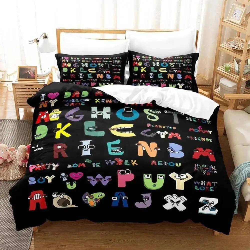 Rea 26 Alfabet Lore Sängklädesset Tecknad Anime tredelat set Vuxen Barn Sovrum Påslakanset Upplysning 3D Kawaii 70x133cm 2pcs