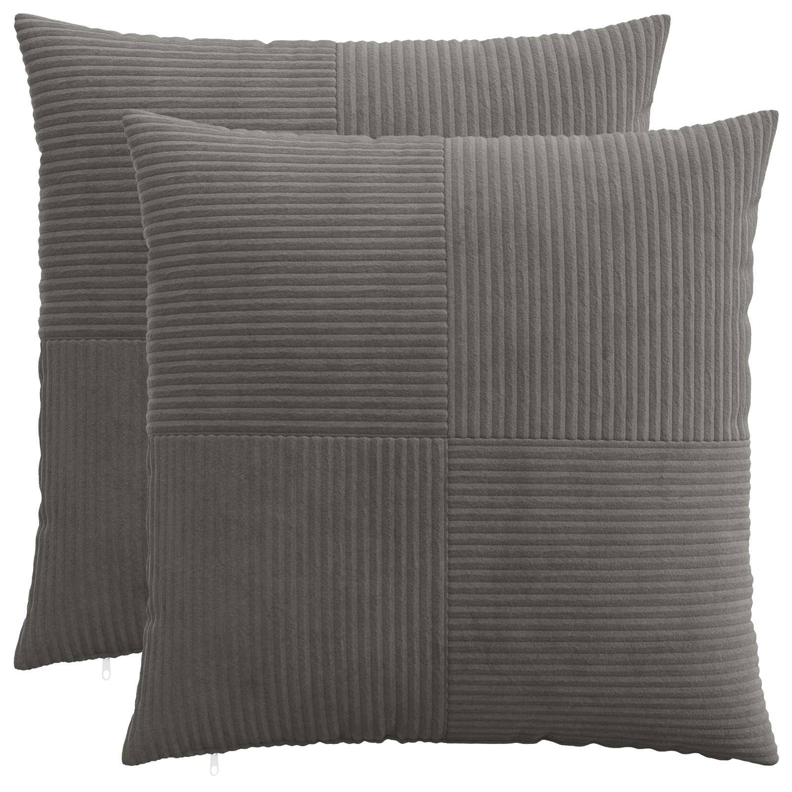 vidaXL Kuddöverdrag 2 st ALMELO Mörkgrå 70 x 70 cm manchester