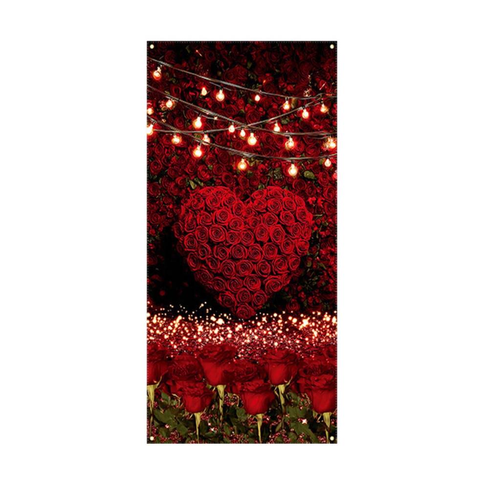 Valentinsdag dørbanner romantisk hjerte 180x90cm