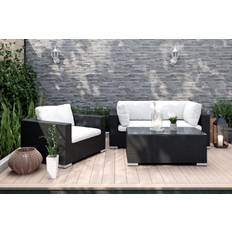 Comfort Garden Bahamas Loungegrupp 3-sits Bord - Fåtölj Svart & Loungeset Plast