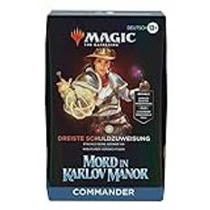 Magic: The Gathering – mord in Karlov Manor Commander-Deck – Treaste anmälningen (kortlek med 100 kort, samlarbooster-provförpackning med 2 kort och tillbehör) (tysk version)