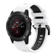 Garmin Fenix 5X etc. urrem i silikone - Hvid/Sort
