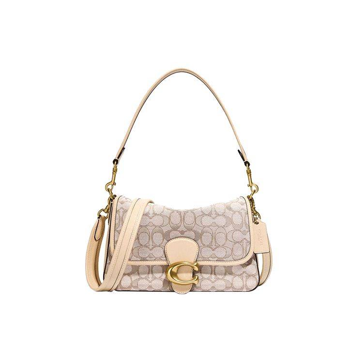 Coach Tabby 26 Klassiskt Monogramtryck Avtagbar Axelväska Mjuk Europeisk Väska Handväska Crossbodyväska Jacquardtyg Med Läder Medium C4821-B4SHG