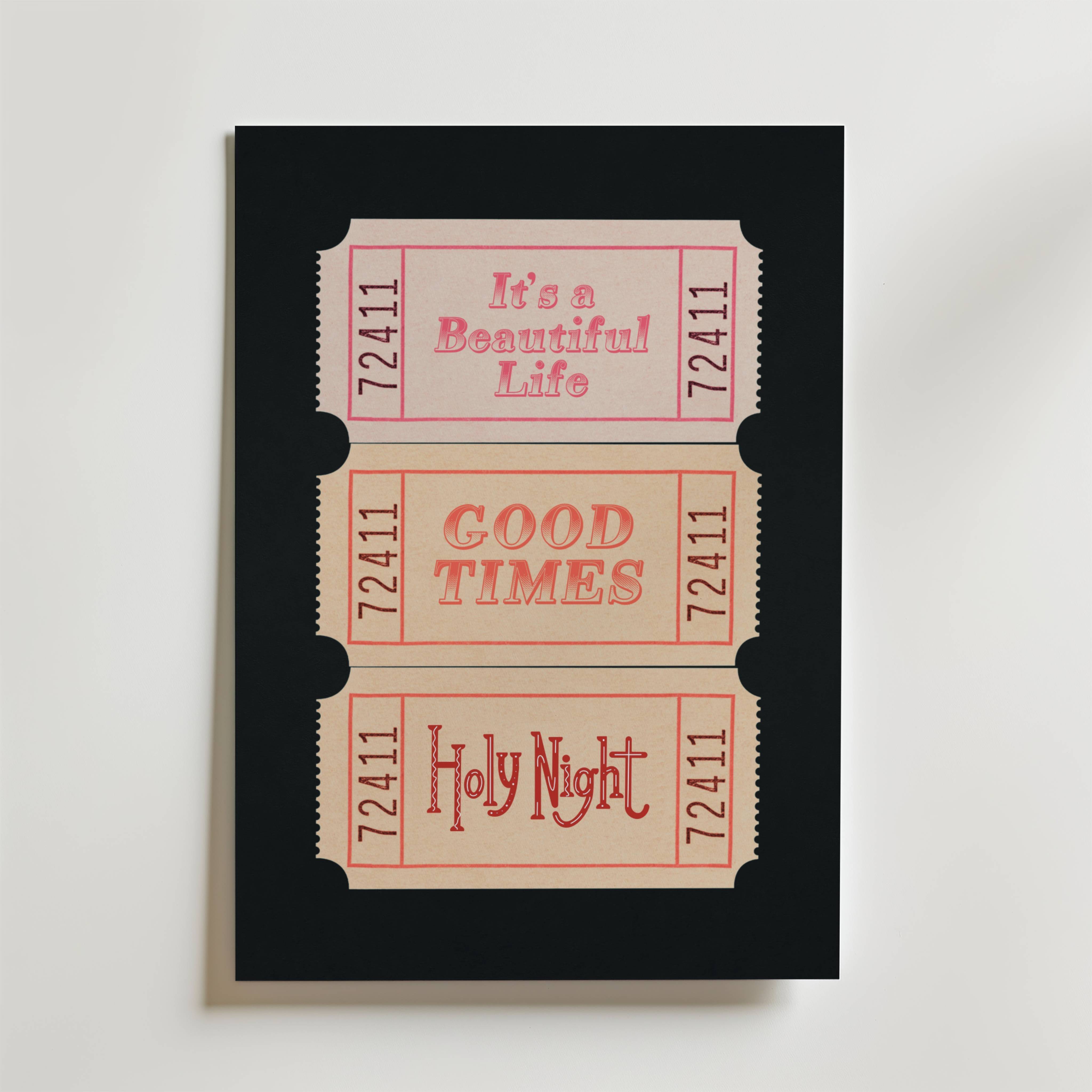 Midnight Tickets Poster - Premium Canvas 21x30 cm
