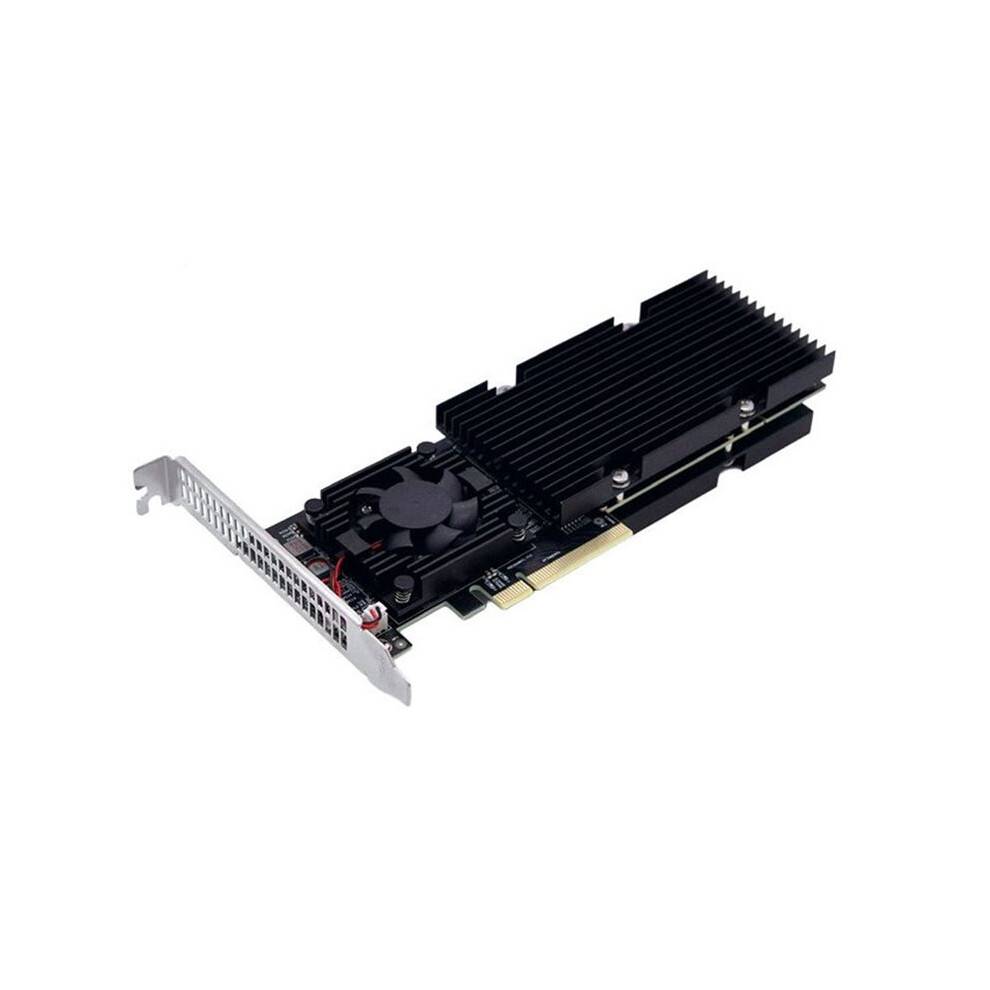 Split-Free PEX8747 4 Quad M.2 NVMe to PCIe 3.0 X8 Expansion Card Adapter with Heatsink, Support 22110/2280/2242 Size SSD