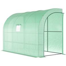 Drivhus Halvtunnel med Hylder 300 x 150 x 213 cm Grøn