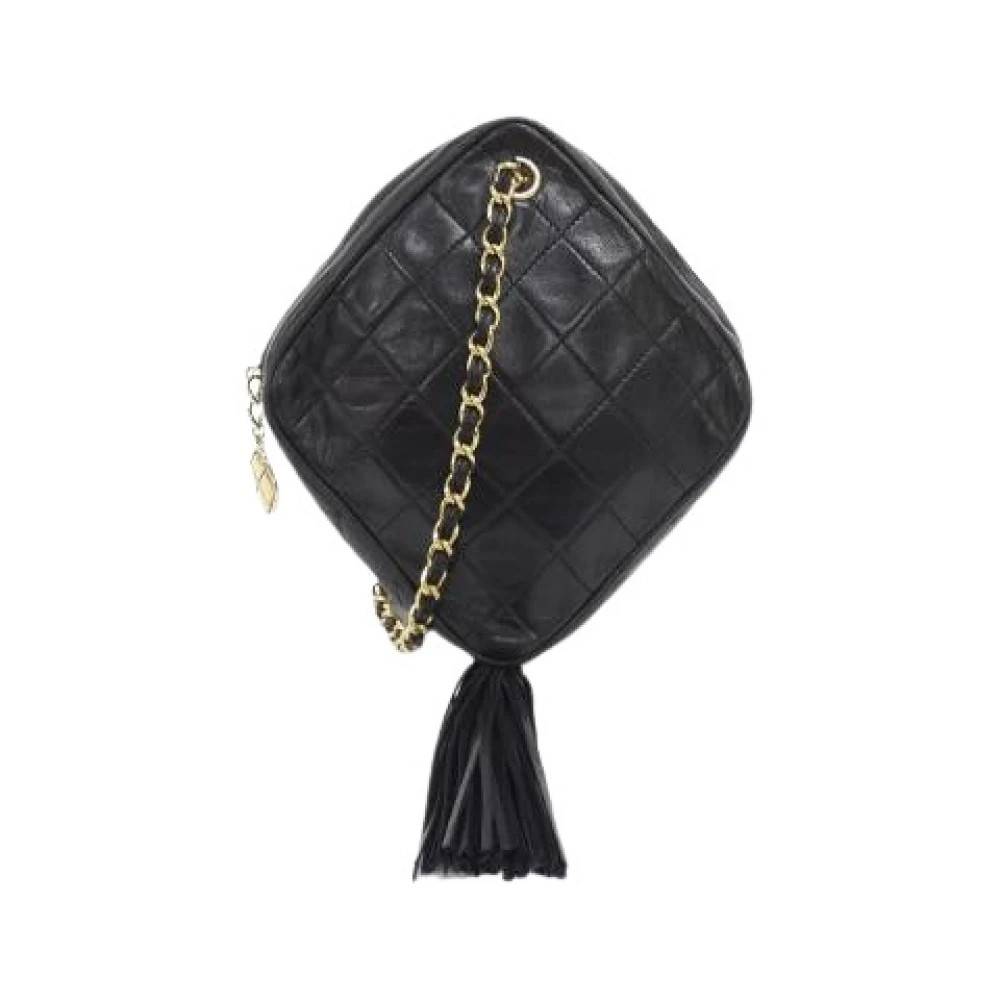Chanel Vintage Pre-owned Skuldertaske i lammeskind - Vintage - Dame - Sort - ONE SIZE - Uld