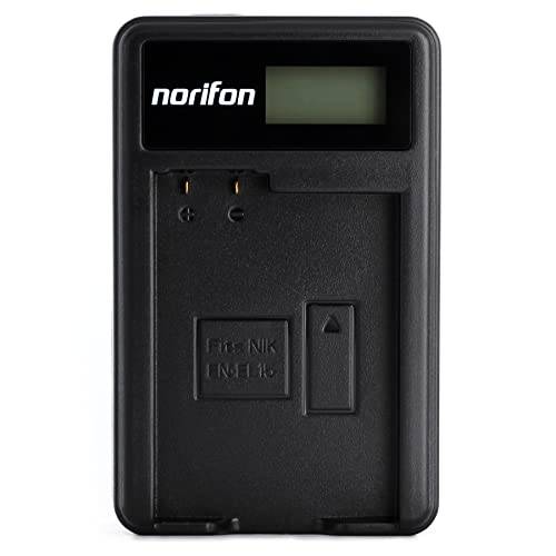 Norifon EN-EL15 LCD USB-laddare för Nikon 1 V1, D500, D600, D610, D7000, D7100, D7200, D750, D800, D800E, D810, D810A Kamera och Mer