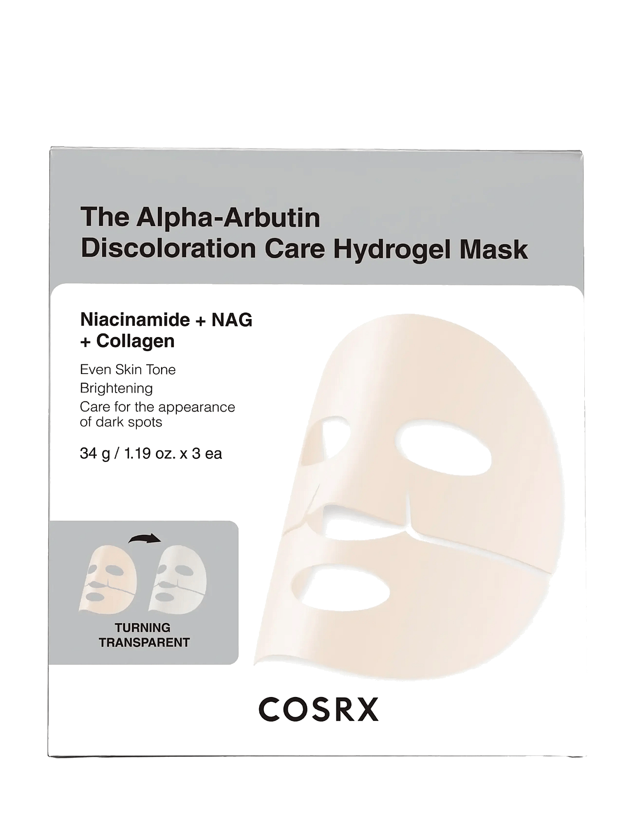COSRX Cosrx The Alpha-Arbutin Discoloration Care Hydrogel Mask 3Ea - Nude - 3 PCS