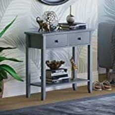 Vida Designs Windsor konsolbord med underhylla, vardagsrum, hallmöbler (2 lådor, grå)