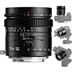 TTArtisan 50 mm F1.4 lutande objektiv full ram MF för spegelfria kameralins för Sony E-Mount kameror A7 A7II A7R A7S A9 APS-C: A5000 A6600 NEX-3 NEX-5 NEX-7 NEX5C med mera. Svart