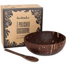 set 1Amazon Best-selling Eco-friendly Products Vegan Organic Salad Carved Flower Pattern Coconut Wooden Bowl and Spoons Set