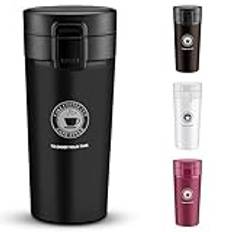 Coffee Orion Thermal Mug, 500 ml resemugg, rostfritt stål termosflaska, kaffe kopp infusion office resemugg för att hålla varmt, kallt - Travel Coffee Thermos (svart)