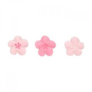 Sockerdekorationer - Blommor - Rosa - Funcakes - 24 st
