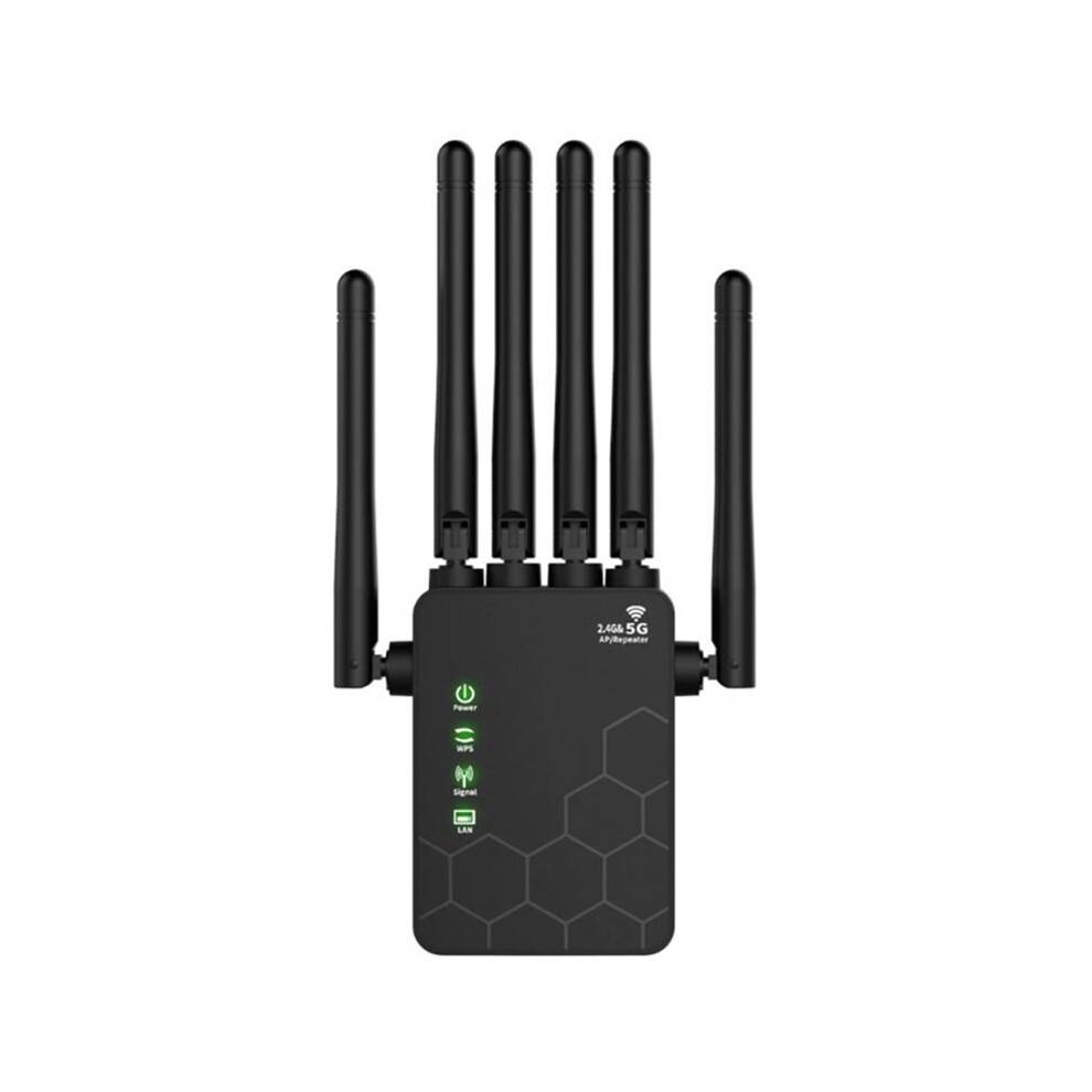 1200M 5G WiFi 6 Signal Booster with 6 Antennas Router Extender for Routers Wall Penetration Wide Coverage EU-PLUG