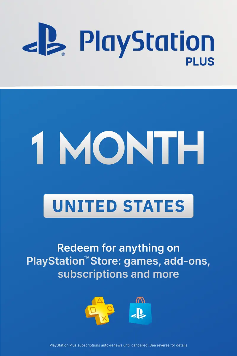 PlayStation Plus 1 Month Membership (US) - PSN - Digital Code.