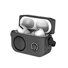 CaseGame Silikonfodral kompatibelt med AirPods 4 med aktiv brusreducering med låshatt, söt tecknad 3D retro radio stöttåligt headset fodral för män kvinnor