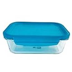 Tupperware Premiaglas 1,0 l premia-glas transparent turkos ugnssäker (utan grill) även för mikrovågsugn och frys