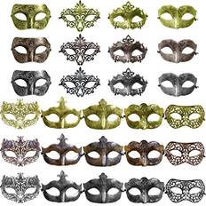 CNYMANY 27 st vintage antika masker retro maskerad män kvinnor unisex mask för boll fest venetiansk kostym - guld, silver, brons
