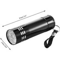 Super mini aluminium uv ultraviolett 9 led ficklampa blacklight ficklampa lampa
