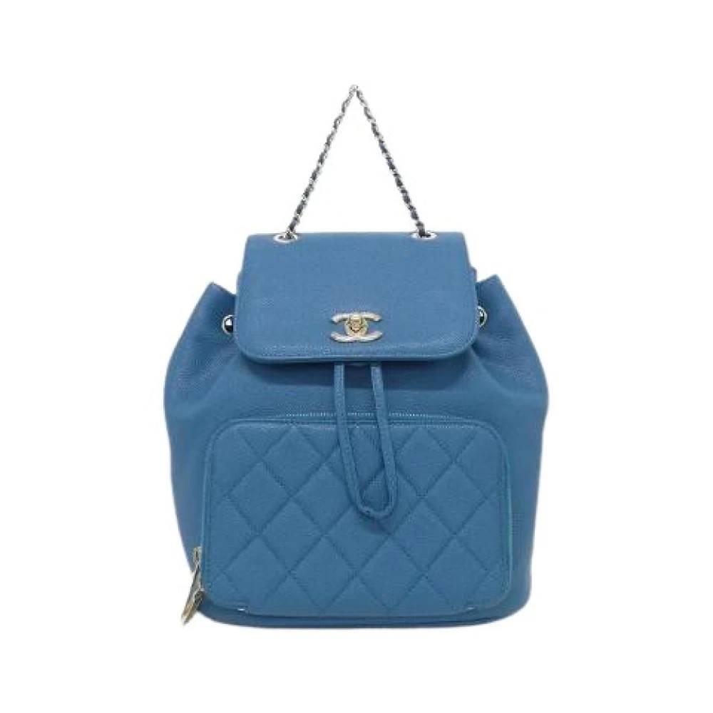 Chanel Vintage Pre-owned Caviar Skin Backpack - Vintage - Dame - Blå - ONE SIZE - Uld