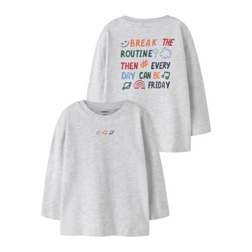 NAME IT Bluse Lane Light Grey Melange