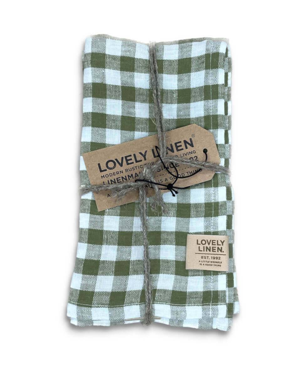 Misty Serviet Square Jeep Green - Lovely Linen.