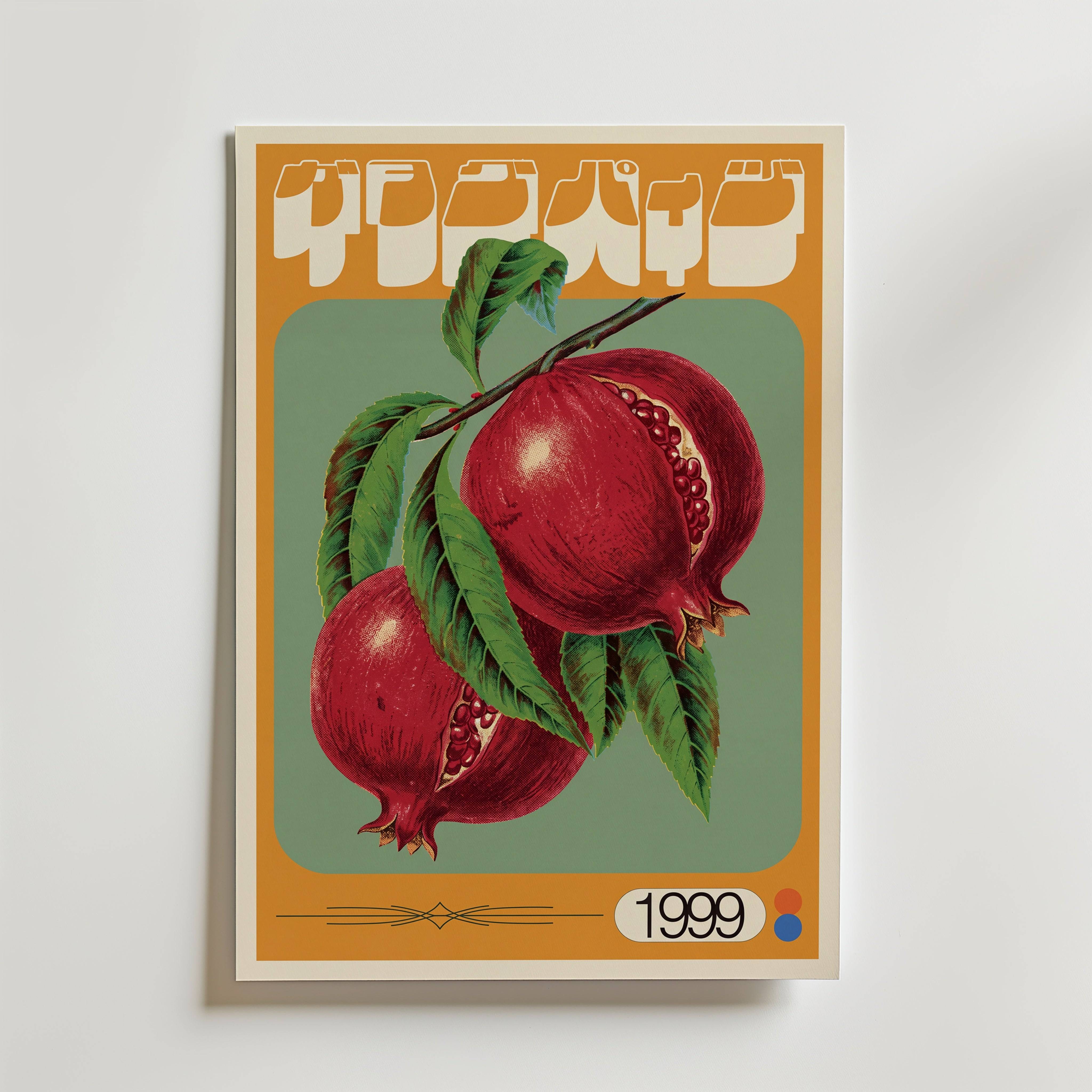 Crimson Orchard Poster - Premium Canvas 21x30 cm