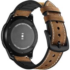 Kompatibel med Samsung Gear S3 Frontier rem, Samsung Galaxy Watch rem 46mm læderrem Samsung Gear S3 Classic ur sportsrem udskiftning