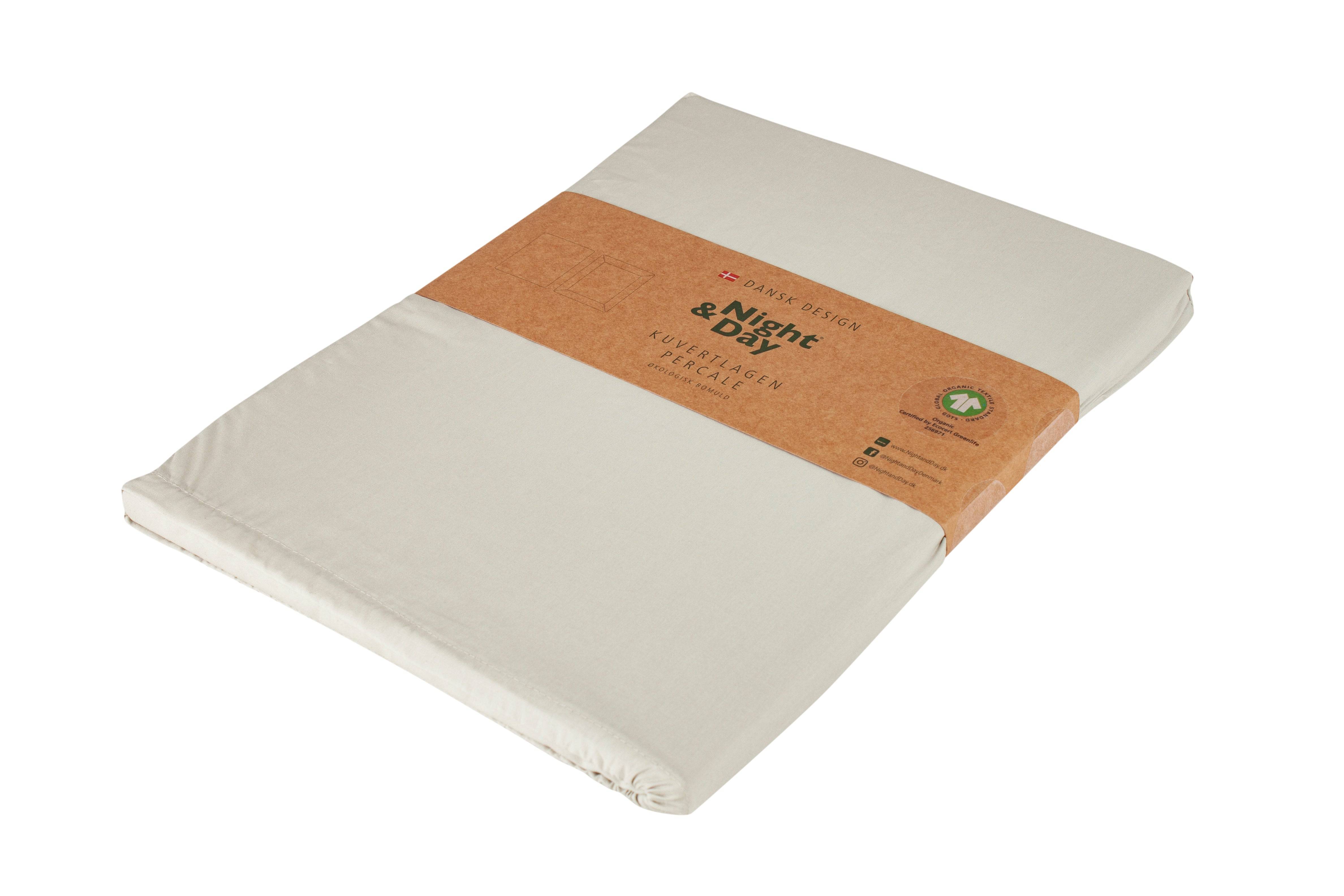 Percale kuvertlagen – økologisk - Hvid / 80x200x9+15