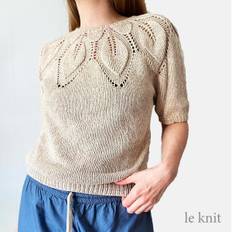 Strikkekit Sommer Dahlia fra Le Knit i Line garn - XS-S: 6 nøgler garn