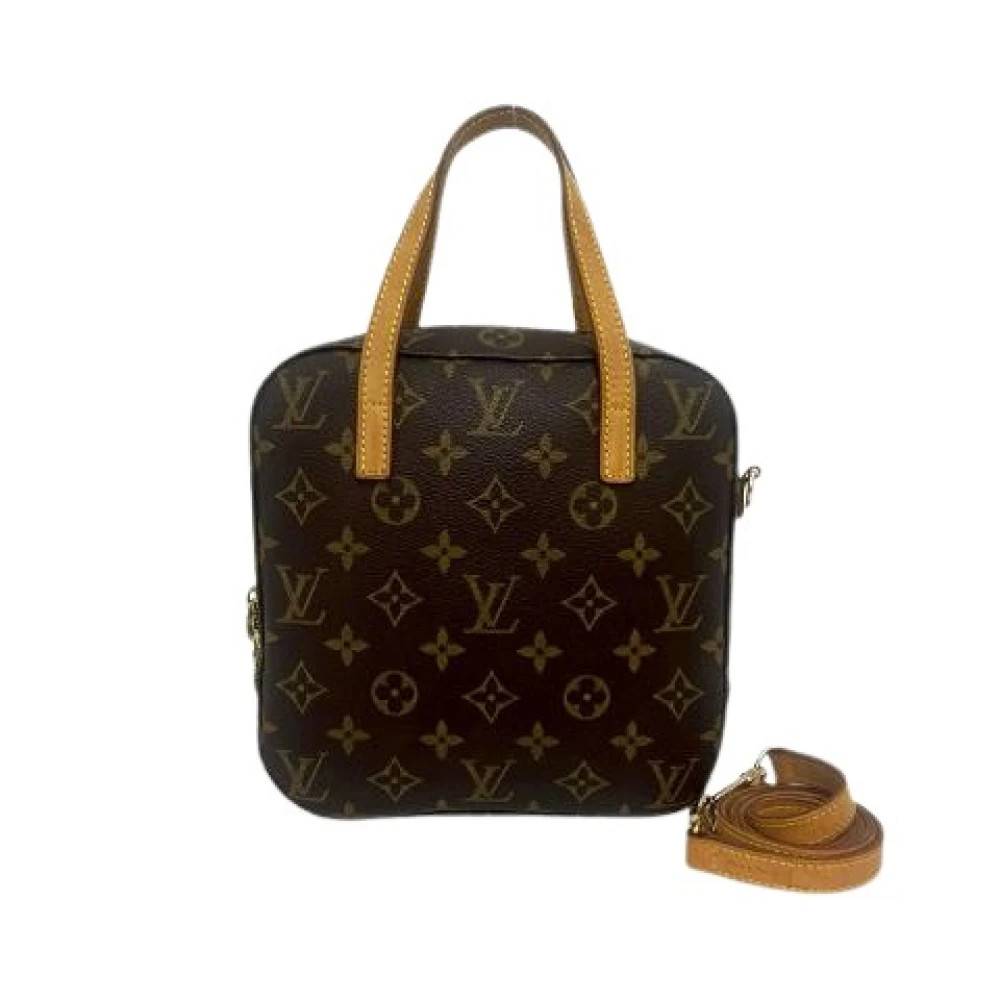 Louis Vuitton Vintage Pre-owned Spontini Monogram Leather 2way Taske - Vintage - Dame - Brun - ONE SIZE - Uld