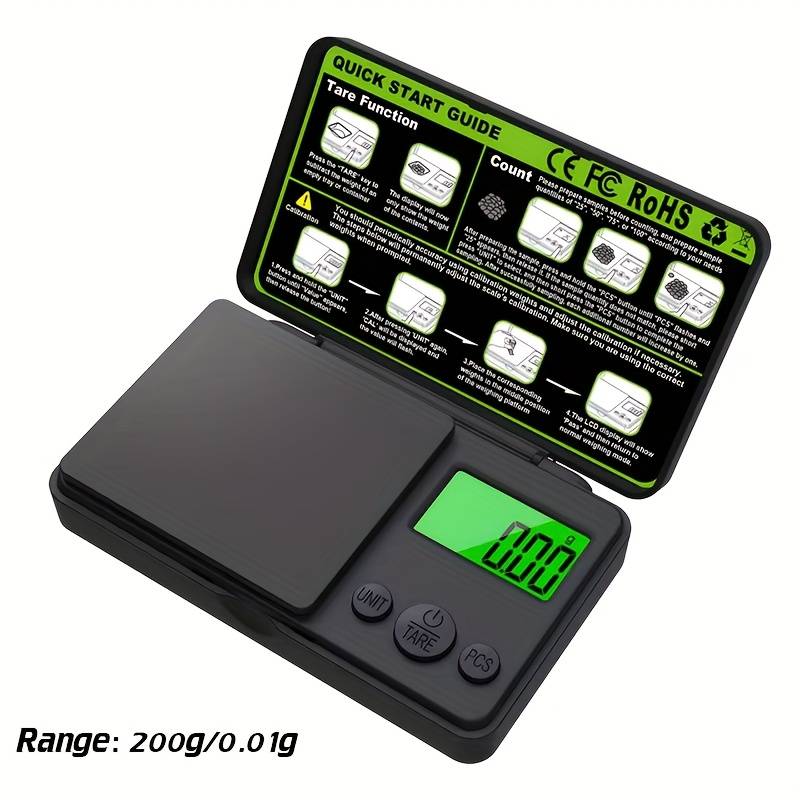 TEMU 1pc High-precision Electronic Scale With 0.01g Capacity, Portable Office, Public Mailbox, Government Scale, Jewelry Scale, Easy Conversion, With Backlight Display Electronic Scale