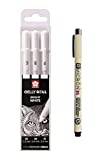 SAKURA Gelly Roll White, ljusa vita pennor i fodral, mixstorlek 05.08.10 Pigma Micron Black 05
