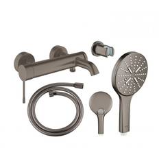 Grohe Essence New komplet badekararmatur m/SmartActive - Børstet hard graphite