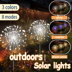 TEMU 60led/90led/200led/240led Outdoor Solar Lights, Yard Garden Lights, Atmosphere Ground Insert Lawn Lights, For Outdoor Yard Christmas Road Decoration Lights