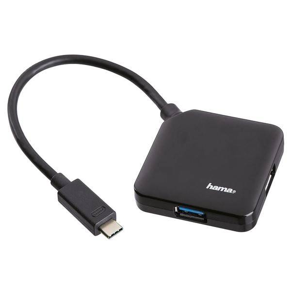 HAMA USB Hub 3.0 Typ C 1:4 Svart