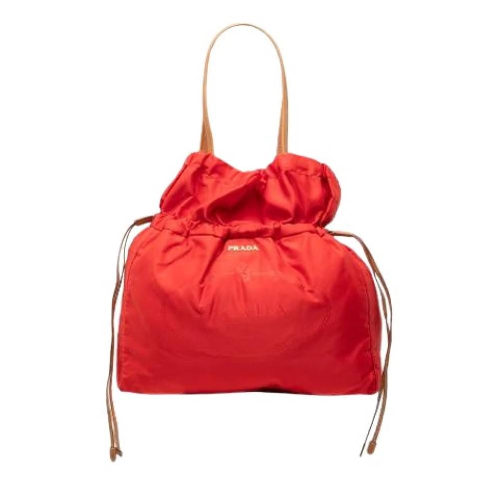 Prada Vintage Pre-owned Nylon Tote Bag - Vintage - Dame - Rød - ONE SIZE - Nylon