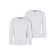 Urban Classics Kids UC Boys Heavy Oversized Pocket Longsleeve 2-Pack White / 134/140 Långärmad tröja