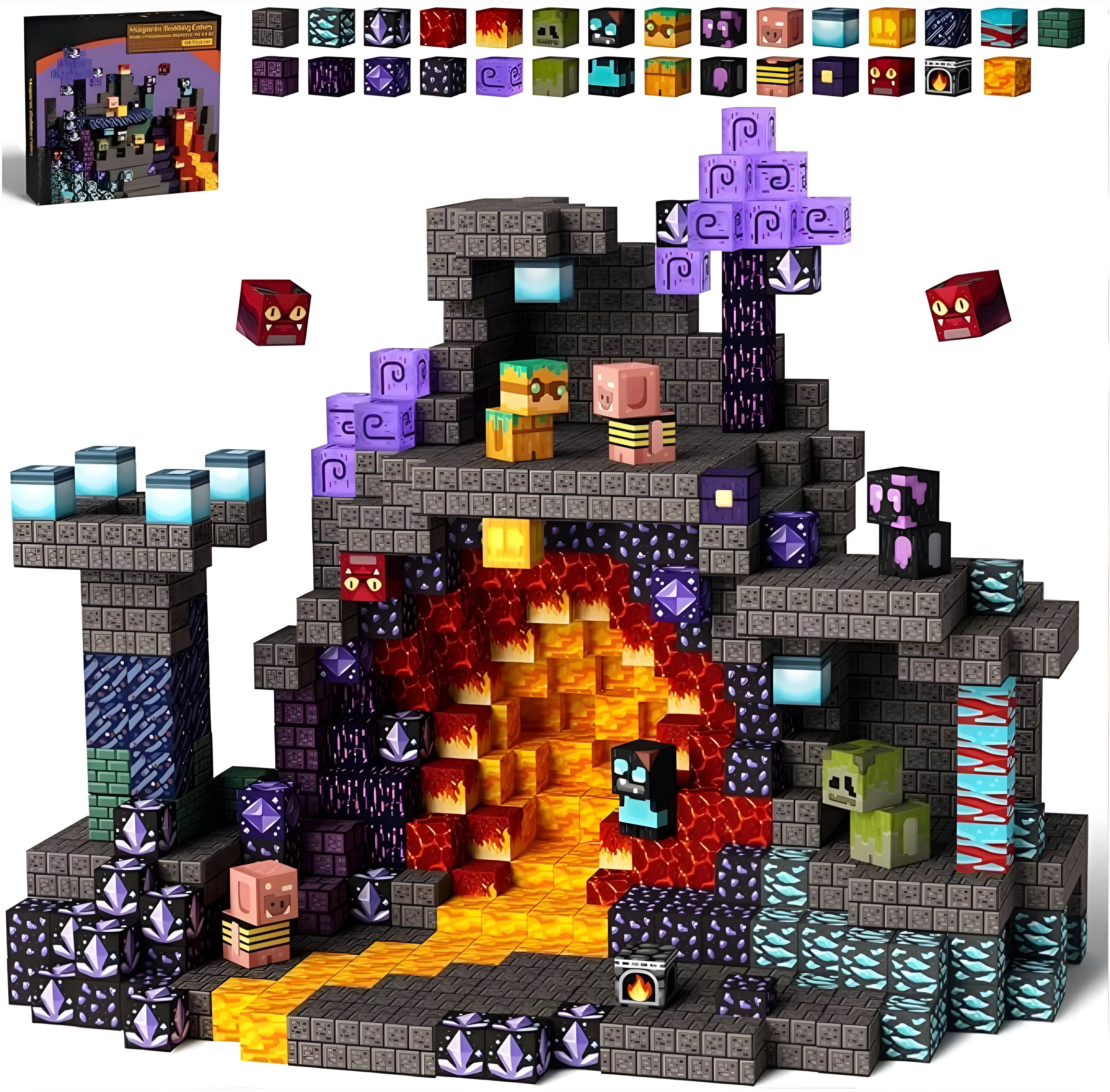 Magnetic Building Blocks 100 PCS | 2cm/0.8" | Magnet Toys for Kids | Magnetic Building Blocks Cubes | Stacking Magnets | Cave