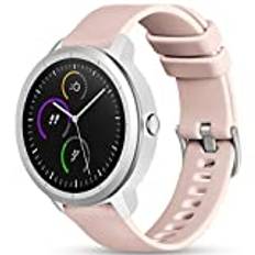 Vobafe 20 mm rem kompatibel med Garmin Vivoactive 3-rem, mjukt silikonrem ersättningsarmband för Garmin Vivoactive 3 Music/Venu/Vivomove 3/Luxe/Style/HR/Forerunner 245/645 Music, sandrosa