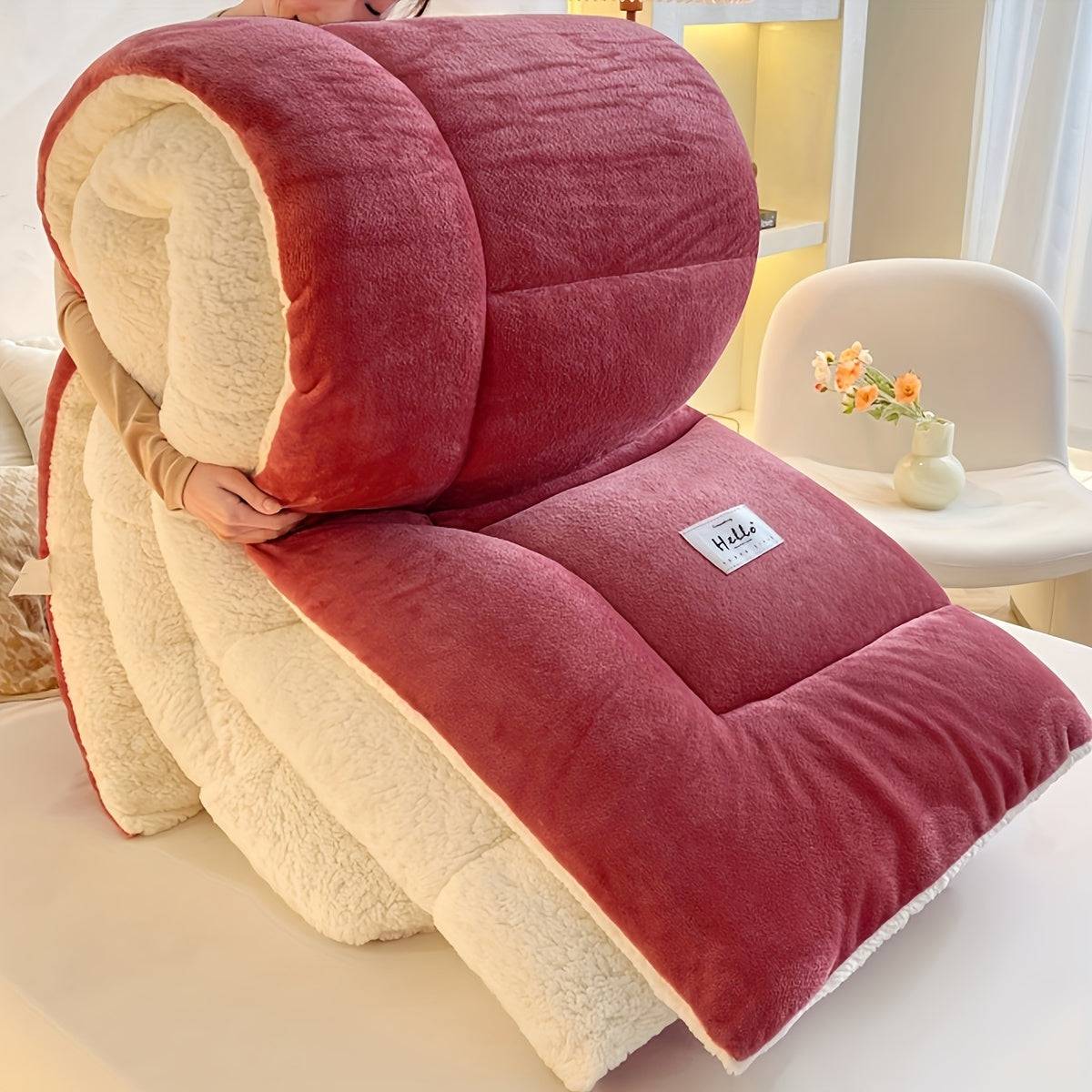 Stilrent Cabin Sherpa Fleece Täcke – Ultimat Komfort & Värme - Bönpasta / 200cm*200cm