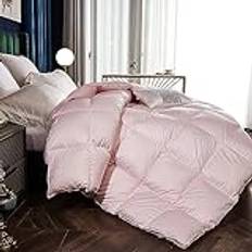 Lyxiga Gåsdun Och Fjäderfyllning 100% Naturligt Bomullsöverdrag Quilt 850+ Loft, 600 Oz Fyllvikt Duvet Core Corner Duvet TagPink-200x230cm(1400g)