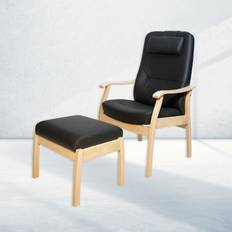 Farstrup 5610 hvilestol - Sort læder