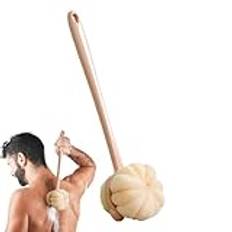 Ryggborste för dusch, ryggskrubb | Duschexfoliator,Dubbelsidig borste med långa handtag med borst och svamp för våt eller torr borstning för kvinnor, män