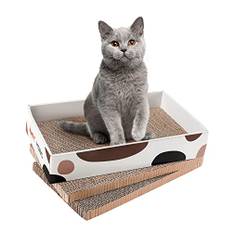 HAPPY HACHI 3 Stück Kratzbretter Katze, Mit Katzenminze Kratzpappe für Katzen, Robuste Doppelseitige Cat Scratching Board Bed Furniture Protecting Packung