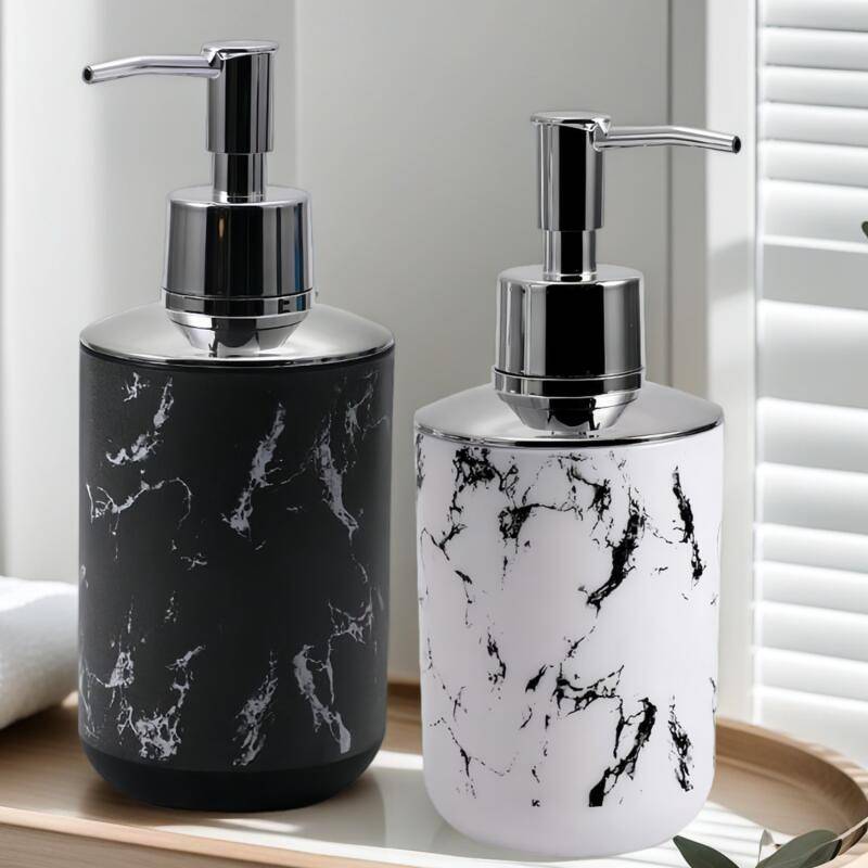 Marble Texture Soap Dispenser - Easy-to-press, Non-slip, And Reusable Lotion Dispenser, Suitable For Hand, Lotion, Body Wash, Shampoo, Bathroom, Toilet, And Kitchen Supplies