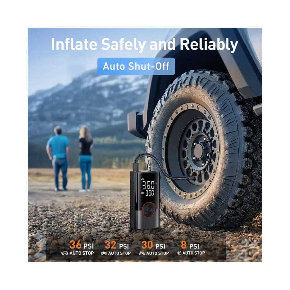 150PSI Air Pump Tire Inflator Portable Air Compressor Rechargeable Cordless Car Bike Motorcycle Pump Inflate